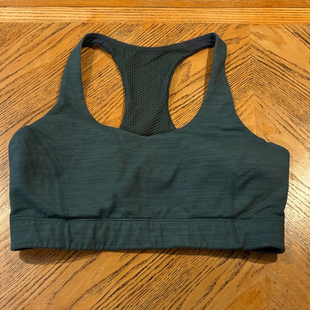 Outdoor Voices Doing Things Bra Teal Heather Mesh Racerback Size S Workout Yoga